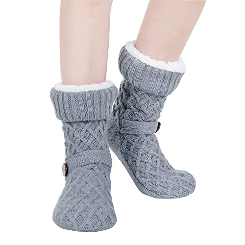 Winter Womens Warm Fluffy Slipper Socks, Soft Cozy Fuzzy Christmas Sock with Non-Slip Grippers for ladies Gifts3