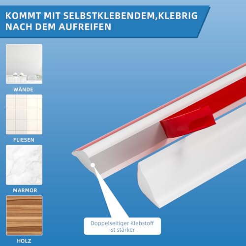 Flexible Zierleiste Selbstklebender Deckenleisten, TPE Dreieck Winkelleiste Zierleiste für Fliesenkanten Decken und Wandübergang, Weiß Abschlussleiste Küchenarbeitsplatte für Wandkanten (3M,19mm*13mm)