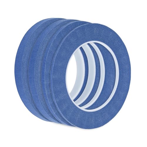Image of 4 Pcs Painters Tape Masking Master Tape Easy Removal Blue 0.3cm /0.5cm /1.0cm /1.2cm x 50m