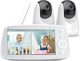 FAKEME Babyphone mit 2 Kameras, mit teilbarem Bildschirm, 720P Auflösung