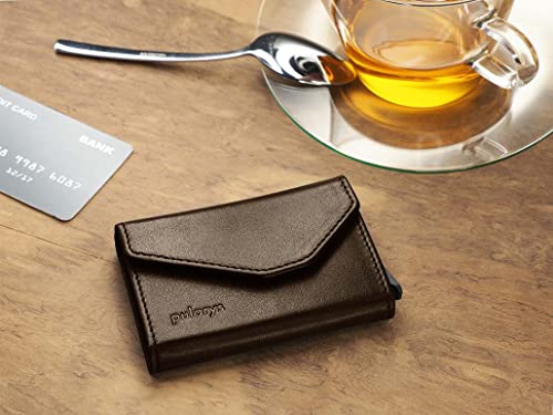 PULARYS Mini Wallet RAVEN - Multifunckion Credit Card Case - Italian Leather - RFID blocking - Size: 6.5 x 10 x 2.5 cm - Space for up to 7 Cards - Classic Design2