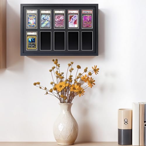 Image of FramePro PSA Graded Card Display Frame, Wall Mount Baseball Trading Card Display Case ONLY fit for PSA Slabs, Display for Basketball Football Hockey Pokemon MTG Yugioh Cards 10 PSA