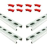 Metal Strut Channel, 1-5/8 x 13/16 inch, 14 Gauge, Slotted Back 4ft, Electro-Galvanized, Silver (Pack of 1 )