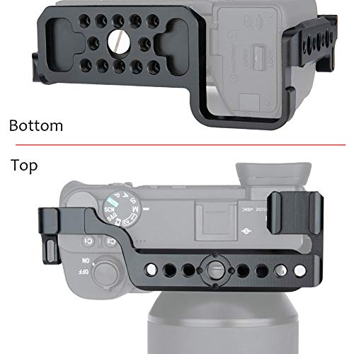 Image of NICEYRIG A6600 Cage Kit with Wooden Side Handle for Sony Alpha A6600 Mirrorless Camera, DSLR Videomaking Rig Stabilizer with Quick Release Plate for ARCA-Style