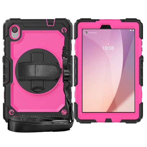 Coque rotative Lenovo Tab M8 anti-choc avec dragonne réglable et porte-stylet