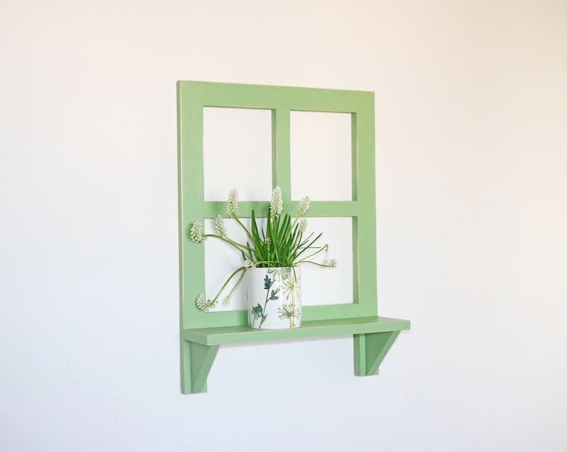 JL Home Decor Creative Wall Window Window Shelf Decoration Flower Basket Wall Hanging Wall Decoration Pendant Cafe Living Room Plant Flower Pot (Green) (B0CDL7VVBK) Amazon Price History, Amazon Price Tracker
