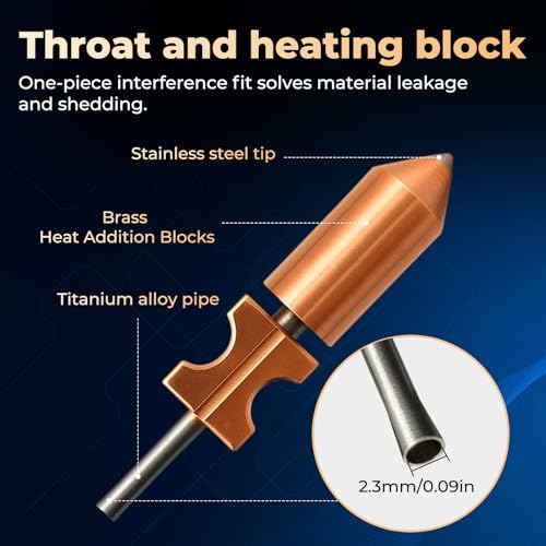 for Flashforge AD5X Upgraded 0.4mm Integrated hotend Nozzle 2 Packs,Adventurer 5X Nozzle,3D Printer Accessories Quick Detachable hotend nozzles kit,Extra 3PCS Silicone Sock+3PCS Nozzle Brush by UCRT - Image 3