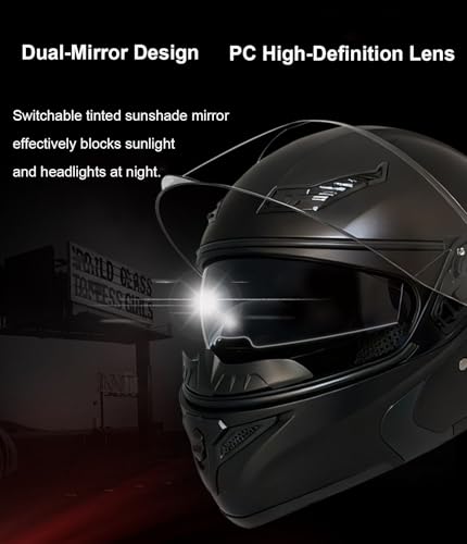Casco modular con Bluetooth integrado y doble visera solar para moto 5