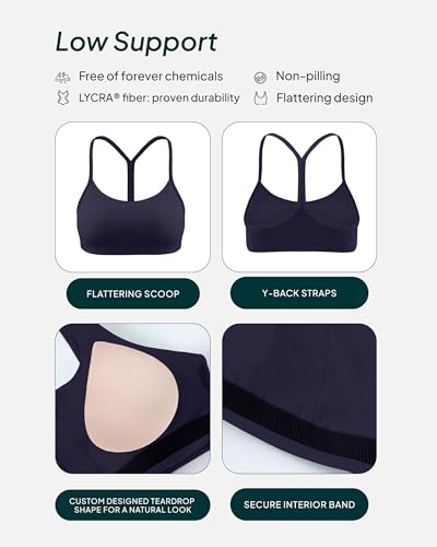 Image of PAVOI ACTIVE Yoga Racerback Bras for Women - Buttery Soft Low Support Scoop Neck Y-Back Thin Strap Sports Bra - FlexFlow