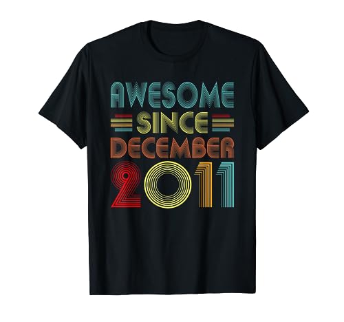 Awesome Since December 2011 Men Women 2011 Birthday Vintage Camiseta