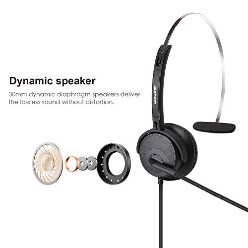 Ausdom 3.5Mm Wired Headset With Noise Cancelling Mic, Bh01 Pc Business Headset With Volume, Call Controls For Phone Laptop Computer Mac Iphone Call Center Home Office (With Y-Adapter) #TOP3