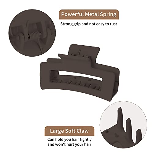 Vsiopy 10 Pcs Large Clips For Thin/Thick Hair, 6 Pack 3.5 Inch Big Matte Claw Clips For Women & Girls #TOP5