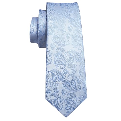 Image of Barry.Wang Paisley Tie Fashion Set Hanky Cufflinks Neckties for Men Woven Silk