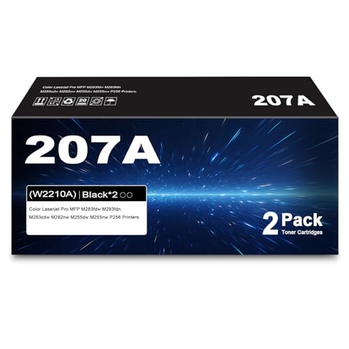 Toner 207A W2210A Noir Lot de 2 Cartouches Compatibles HP 207X M283fdw M255dw
