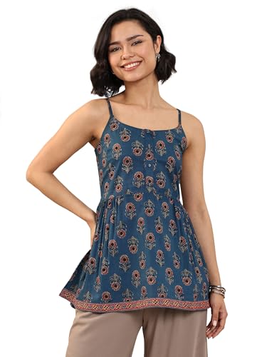 Image of Libas Womens Printed Cotton Anarkali Kurti for Women | Ethnic wear | Bridal Suit | Occasion wear