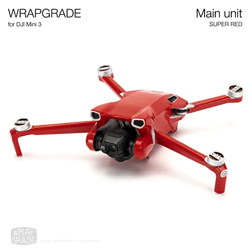 WRAPGRADE Skin Stickers compatible with DJI Mini 3, Super Red - Image 2