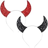 🦹‍♀️【Forme Tridimensionnelle】Les serre tete diable présentent un design simple, des contours amples et des ornements en paillettes. Portées sur la tête, elles rehausseront instantanément l'ambiance festive et attireront facilement l'attention lors de la fête !