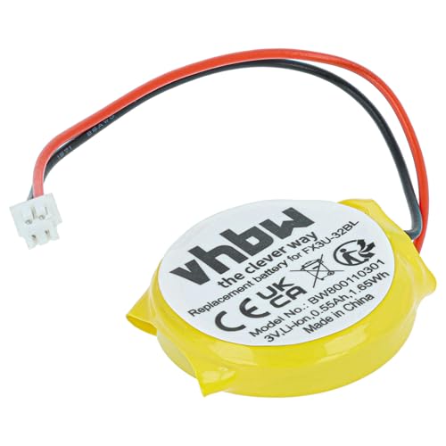 vhbw batteria bios compatibile con Mitsubishi MELSEC FX3U, FX3N, FX2N computer notebook (550mAh, 3V, Li-Ion)