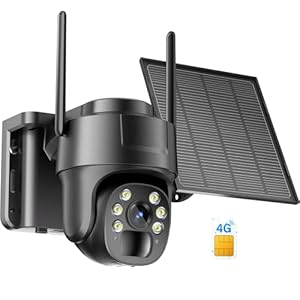 KKB 4G LTE Cellular Security Camera, No WiFi Security Camera Outdoor Built-in SIM Card Unlimited Data Plan, Solar Powered, 2K Wireless Cam Color Night Vision, PIR Motion Sensor, 355° View, 2 Way Talk