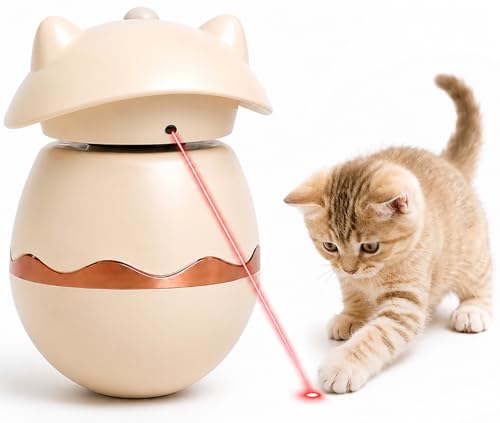 Aieeop Cat Toy Automatic Cat Toys Interactive for Indoor Cats Rotating Red Pointer LED USB Rechargeable Tumbler Cat Toy Red Dot Kitten Practice Chaser Toys