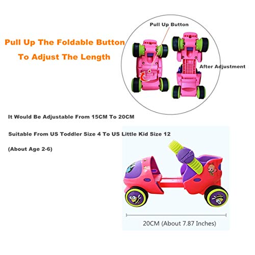 Kid's Children's Boys Girls Adjustable Speed Quad Roller Skate Shoes With Safe Lock Mode For Beginners (Pink) #TOP4