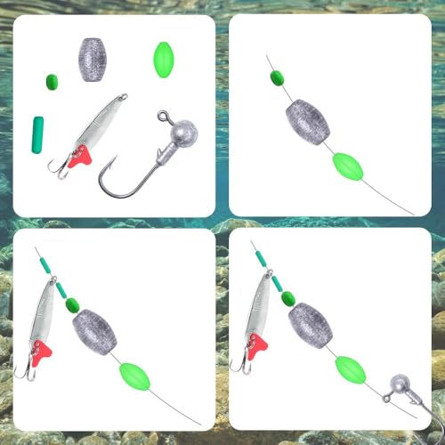 Set 900 piezas de cuentas luminosas en caja para pesca miniatura 6