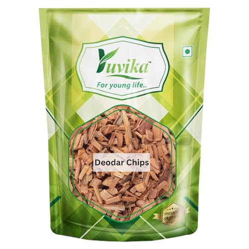 Image of Yuvika Deodar Chips - Devdar Saw - Cedrus Deodara Roxb - Deodar Saw - Cedar Saw - Dhup Lakdi Stiks 200 Grams