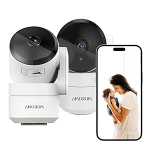 Indoor Security Camera for Baby Monitor 360°,1080p Camera for Home Security with Pan&Tilt,Night Vision,Motion Detection,2-Way Audio,Pet Camera Compatible with Alexa/Google Assistant,2.4GHz WiFi,2 Pack