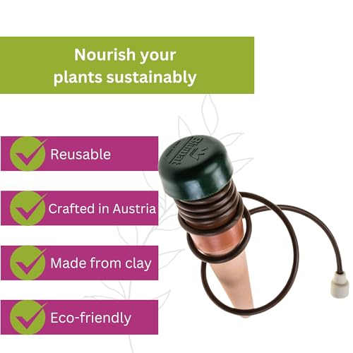 Blumat Classic Self-Watering Stakes - Automatic Drip Irrigation System for Indoor Plant Watering & Outdoor - Water Drip Solution for Potted Plants - Slow Release Stakes, 12 Pack, wo Adapter