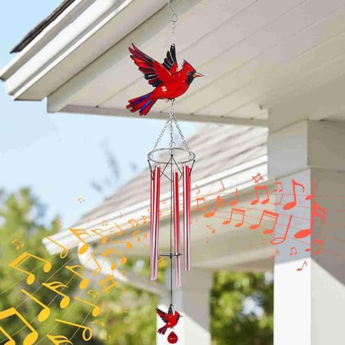 Carillon à vent oiseaux rotatifs extérieur et attrape-vent maison - 4