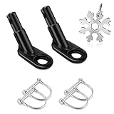 Fahrradanhänger Kupplung,2 Stück Fahrrad Anhängerkupplung,Fahrrad Anhängevorrichtung,Fahrrad Anhänger Koppler,mit 4Stk Sicherungsstift,1 Schneeflocke Multi-Tool,Für Kinderwagen,Haustierwagen
