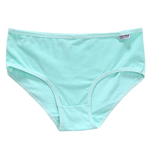 Qiman Womens Girls L Ropa interior de algodón bragas monocromáticos transpirables para mujer azul claro