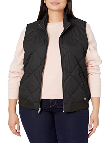 Dickies Women's Quilted Bomber Vest – Lightweight Insulated Utility Outerwear with Pockets for Construction & Outdoor