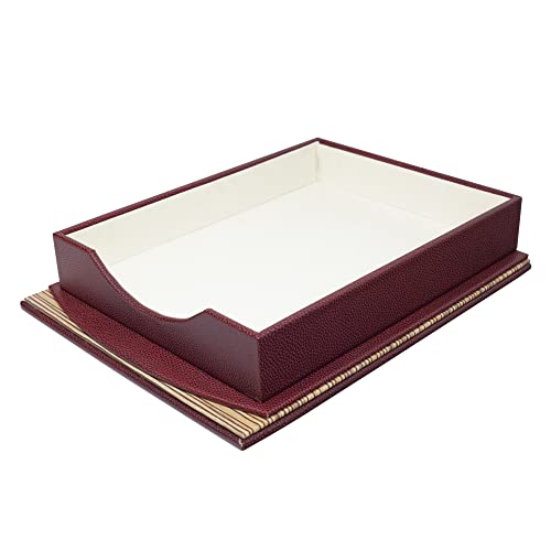 Majestic Goods Organizer, Executive Office Desk Organizer, Burgundy And Gold (W1064) #TOP2