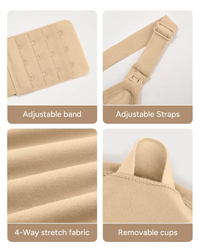 Image of Stelle Nursing Bras Maternity Bralette Seamless for Breastfeeding | Removable pads, Soft stretch fabric, One-hand clips, Pregnancy, Postpartum, Everyday comfort
