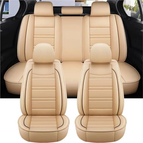 Housse siege voiture beige 5 PCS en similicuir chic pour Passat B8 et Peugeot