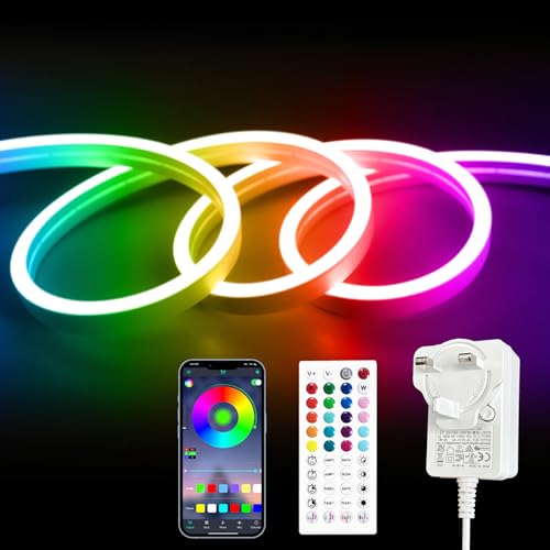 ShineBurky ledテープライト防水 RGB テープライト 10m 24v ledテープ リモコン・アダプター付き 音楽連動・タイマー機能 間接照明 調光調色 シリコン フレキシブル 天井/寝室/キッチン/屋外 diy