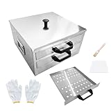 LetFeng Rice Roll Steamer with 304 Food Grade Vermicelli Roll Steamer Top Open Stainless Steel Square Tier 2-Layer Rice Noodle Roll Steamer for Rice Noodles Compatible with Stove and Induction Cooktop