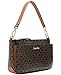 Calvin Klein Women's Lucy Triple Compartment Shoulder Bag, Brown/Khaki/Caramel Embossed, One Size