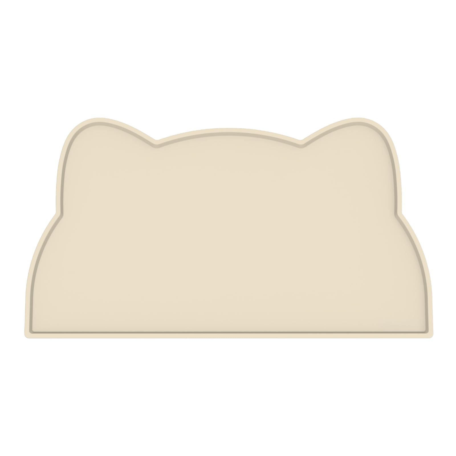 Cat Food Mat, Silicone Non Slip Dog Bowl Mat Waterproof Cat Feeding Mat Stop Food Spills and Water Messes Out to Floor Pet Food Mat (Beige, 44x25 cm)