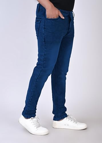 Image of Men's Slim Fit Stretchable Denim Jeans Stylish Mid-Rise Casual Wear Comfortable Soft Cotton Blend Fabric Trendy Jeans for Daily, Office & Party Use