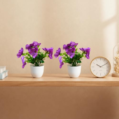 Image of fancymart Artificial Real Touch Flower Plant with Pot (Pack of 2), 16 cm Height, Decorative Faux Floral Plant for Home, Office, Living Room, Bedroom, Table & Shelf Decor