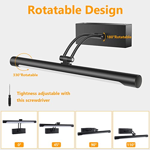 Pesuten Led Picture Light, Dartboard Light Full Metal Display Light With Flexible Light Head, Hardwired Painting Light For Picture Frame, Artwork, Dartboard, Portrait, 4000K, 660Lm #TOP2