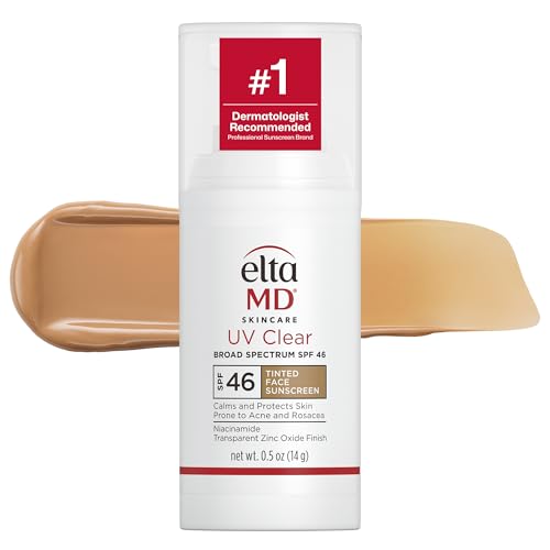 EltaMD UV Clear Tinted Face Sunscreen, SPF 46 Oil- Free Tinted Moisturizer with Zinc Oxide,...