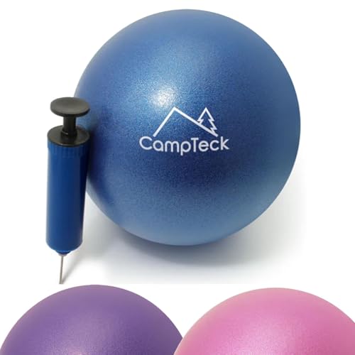 CampTeck U6812 Pelota Pilates Pequeña Plástico Anti Pinchazos 23cm Pelota Yoga Balón Pilates para el Ejercicio, Gimnasio, Fitness, etc. con Bomba de Mano – Azul