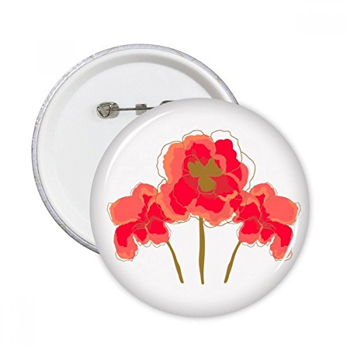 Badge bouton pavot vêtement décoration broche ronde motif fleurs peinture