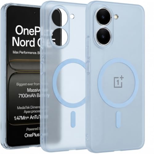 Image of DIZORO Matte Case for Oneplus Nord Ce5 Compatible with MagSafe, Camera Lens Full Protection, Shockproof Translucent Frosted TPU Soft Phone Cover, Anti-Fingerprint (Sierra)