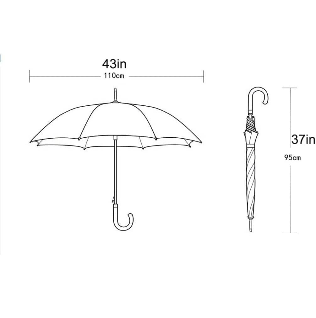 XYNSNDB Paraguas Paraguas de Golf Retro Paraguas de Lluvia Abierto automático Extra Grande con Mango de Madera Toldo para Caballero Paraguas ventilado Paraguas (Azul: A, Tamaño: 95 cm)
