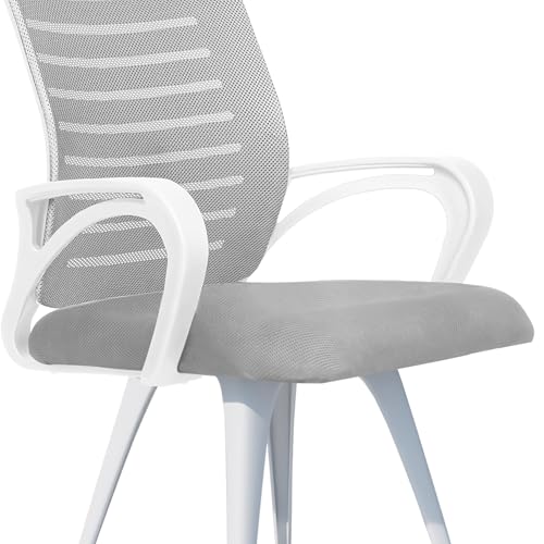 Image of ROSE Elite | 3 Years Brand Warranty | Ergonomic Office Chair, Study, WFH, Revolving, Rolling, Desk, Task, Laptop, Student Chair (White & Grey, Elite MB Reception)