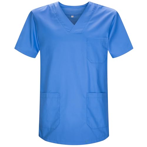 MISEMIYA - Casaca Unisex MÉDICO Enfermera Uniforme Limpieza Laboral ESTÉTICA Dentista Veterinaria Sanitario HOSTELERÍA - Ref.817 - M, Celeste